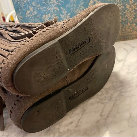 Minnetonka Suede 3 Layer Fringe Boots - Picture 4 of 5